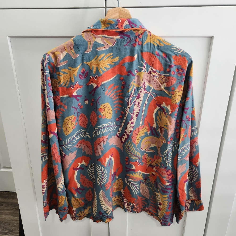 Powder Pajama Top Woodland Forest Print Women's Size Medium Modal - Picture 7 of 8